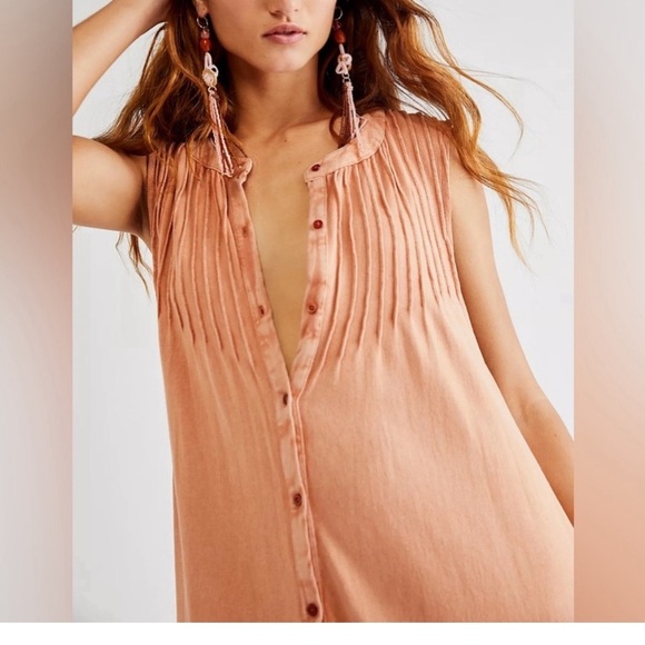 Free People Pintucked Knit Midi Dress sz Medium M - Picture 2 of 11